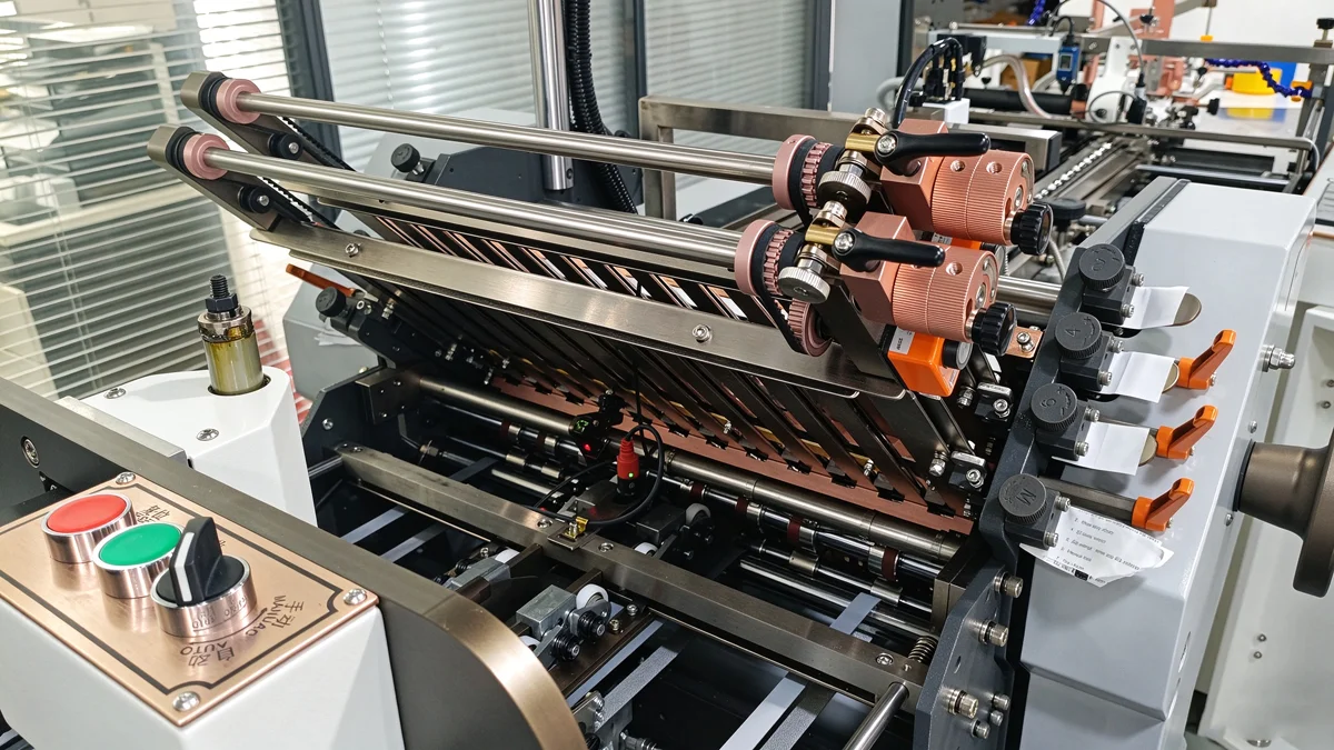 Buckle folding machine fold plate and deflector structure diagram