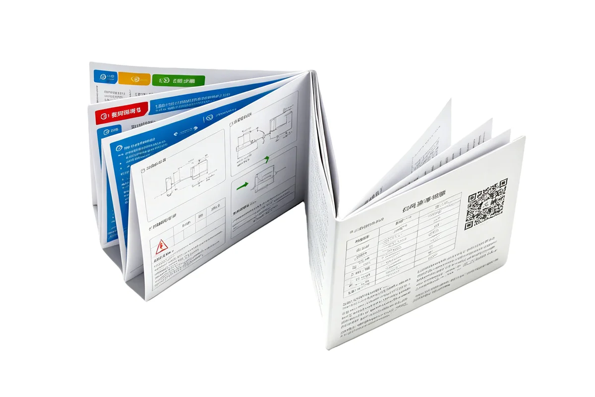 Example of skew fold defect on buckle folding machine leaflet